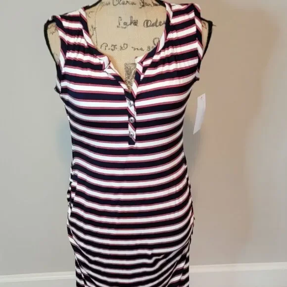 Loveappella blue red white stripped dress - Picture 1 of 6